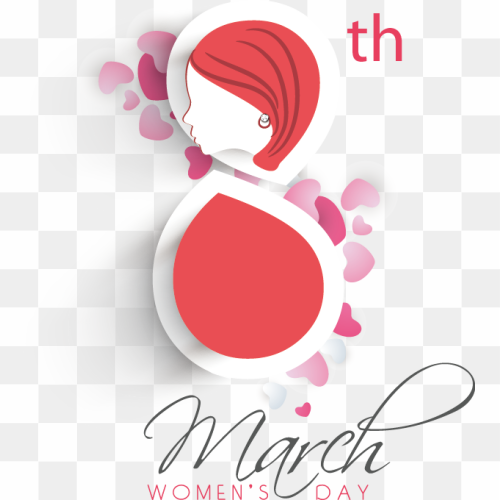 March 8th Women's Day illustration, International Womens Day March 8 Woman, Women's Day element