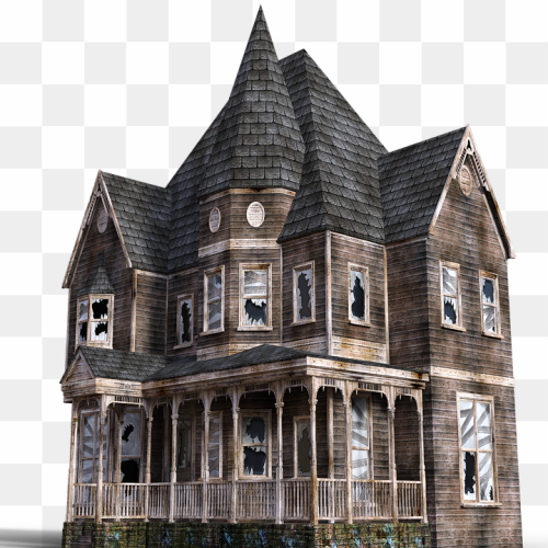 Halloween Village Houses PNG Photos