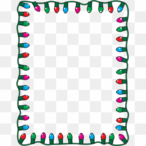 Christmas Lights Frame PNG Pic