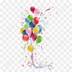 Party Balloon Birthday, Colorful balloons, ribbon, color Splash, heart