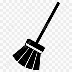 Black Broom Vector PNG Image