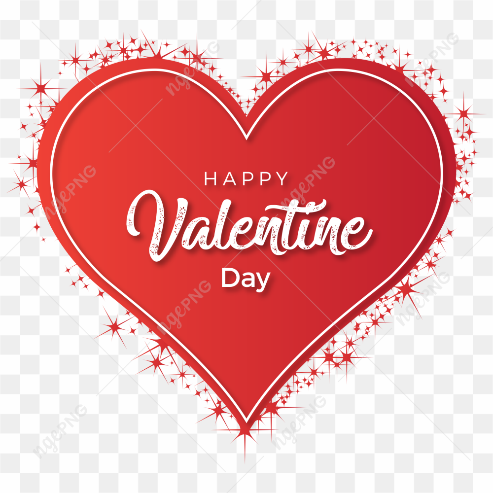Happy Valentines Day Heart Red PNG