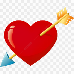 Red Heart Arrow PNG Image