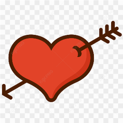 Valentine Heart Arrow PNG Transparent Image