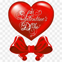 Valentines Day Heart Bow PNG