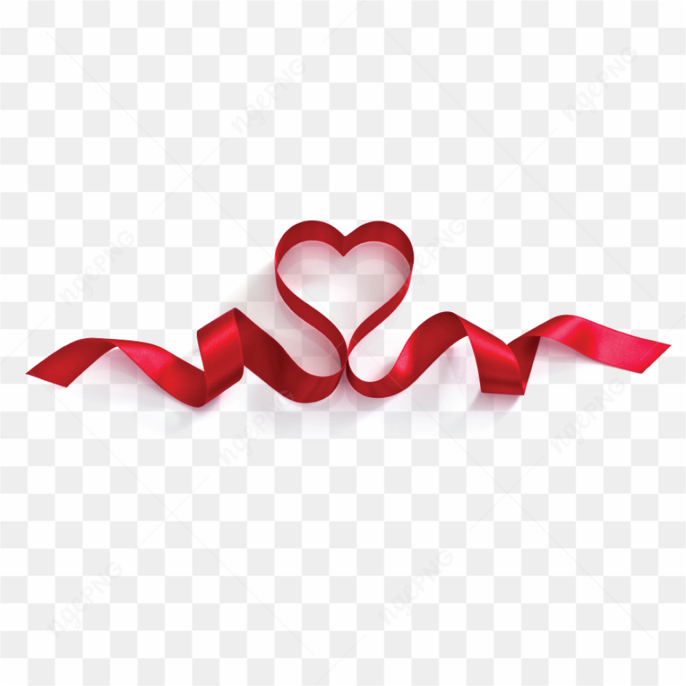 Valentines Day Heart Ribbon PNG