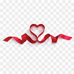 Valentines Day Heart Ribbon PNG