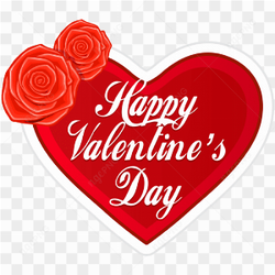 Valentines Day Heart Rose PNG