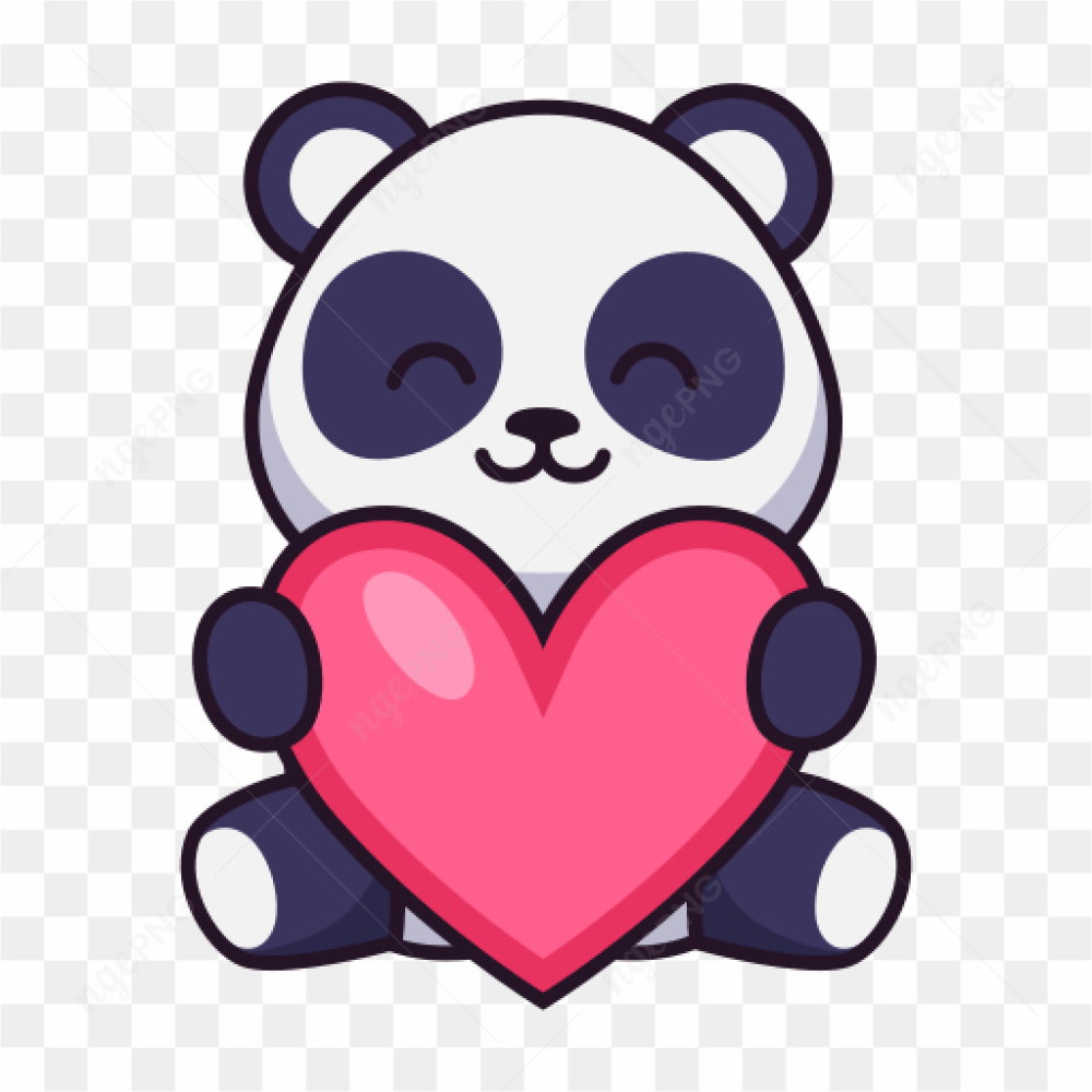Panda carrying heart