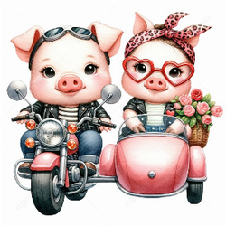 Family of piglets