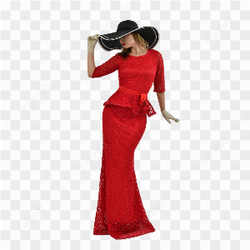 Lady in red gown