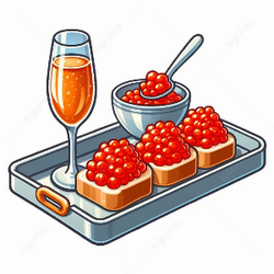Food, festive buffet, red caviar