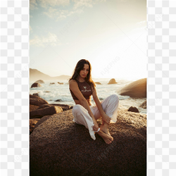 Meditating at seashore