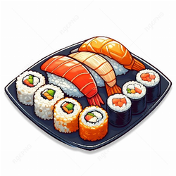 Assorted sushi and rolls