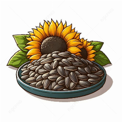 Portion of sunflower seeds