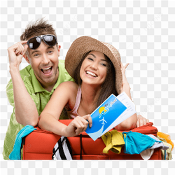 Two tourists posing for a picture