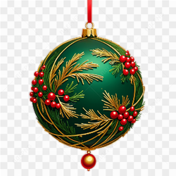 Elegant Christmas Pine Needles and Hanging Ball Border Decoration